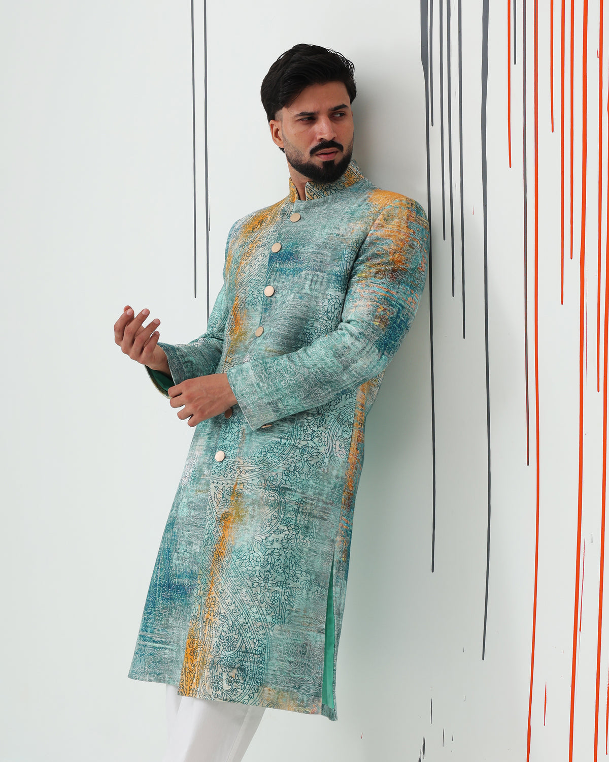Urban Paisley Sherwani - view 5