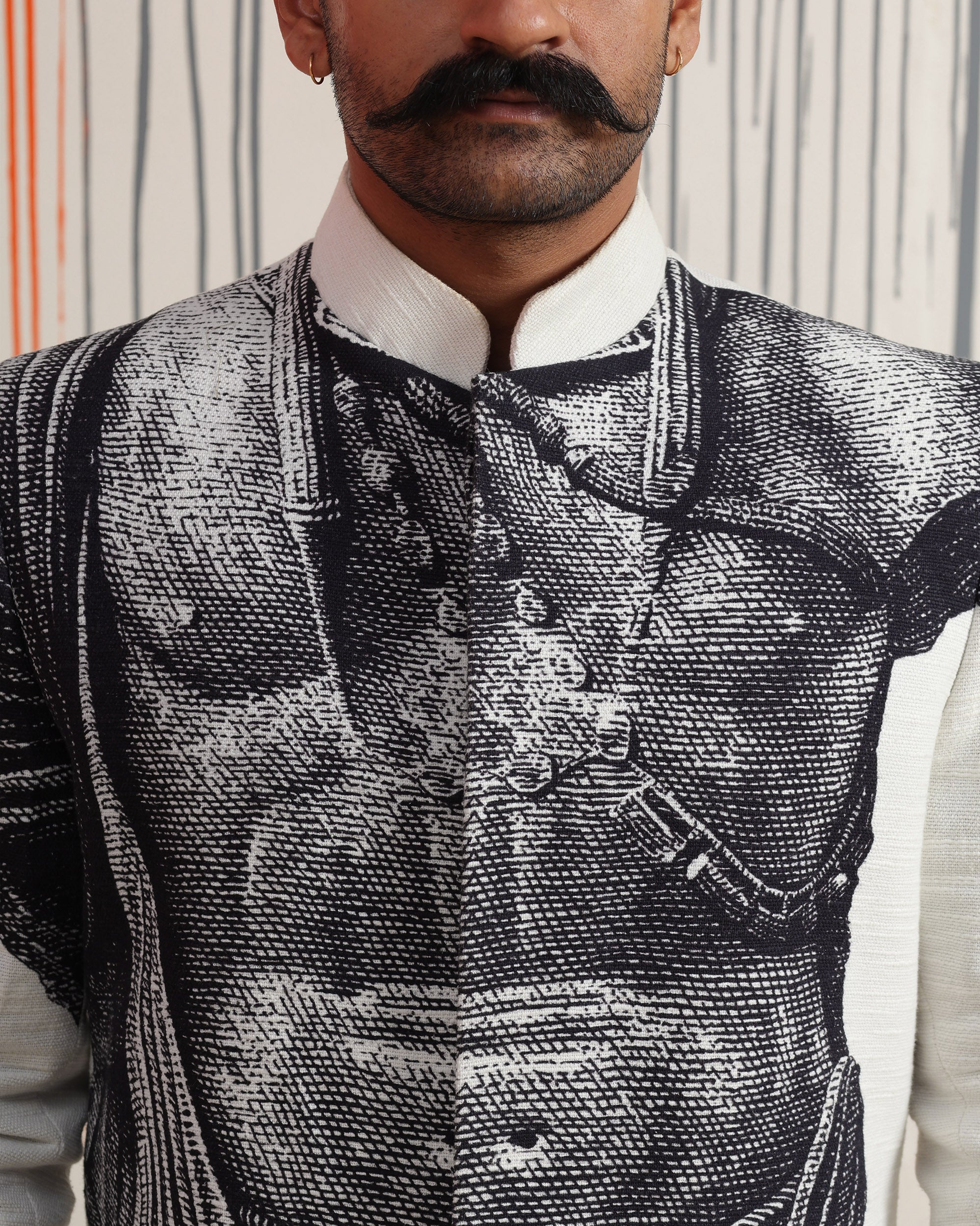 The Bodhisattva Within Sherwani in Black & White - view 4