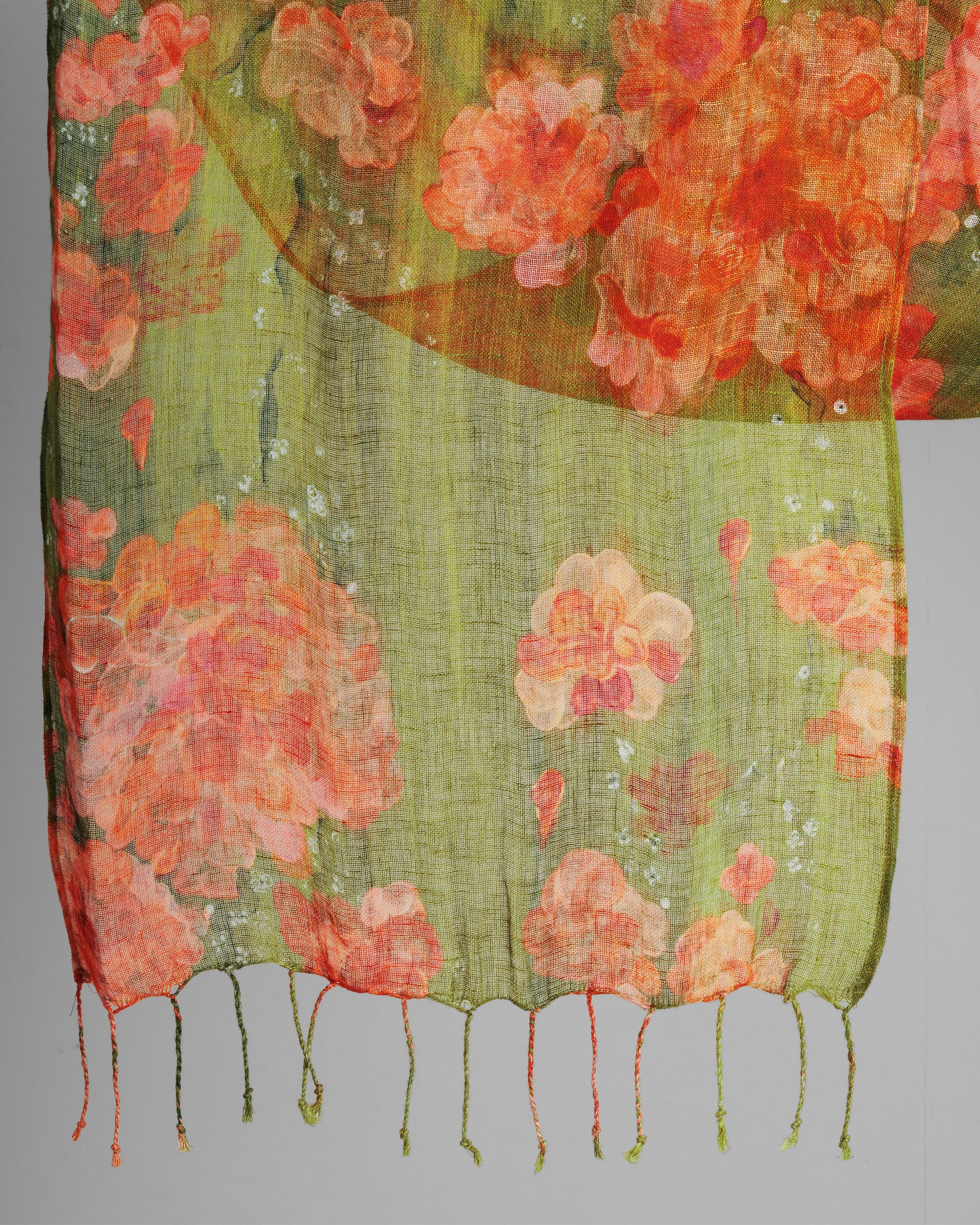 Bougainvillea & Moss Dupatta - view 5