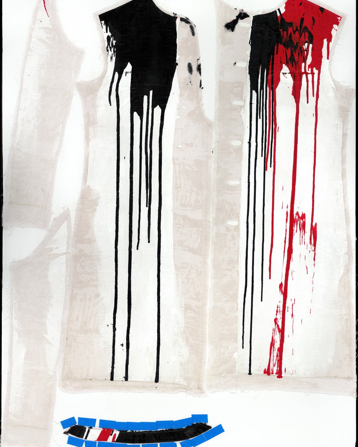 Traces Black White & Red Sherwani
