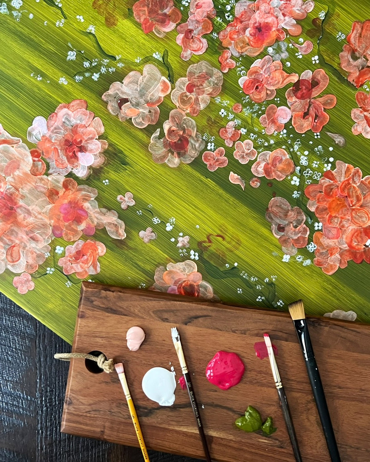 Bougainvillea & Moss Mid-Length Kurta