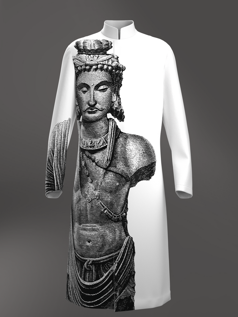 The Bodhisattva Amongst Us Sherwani in Black & White