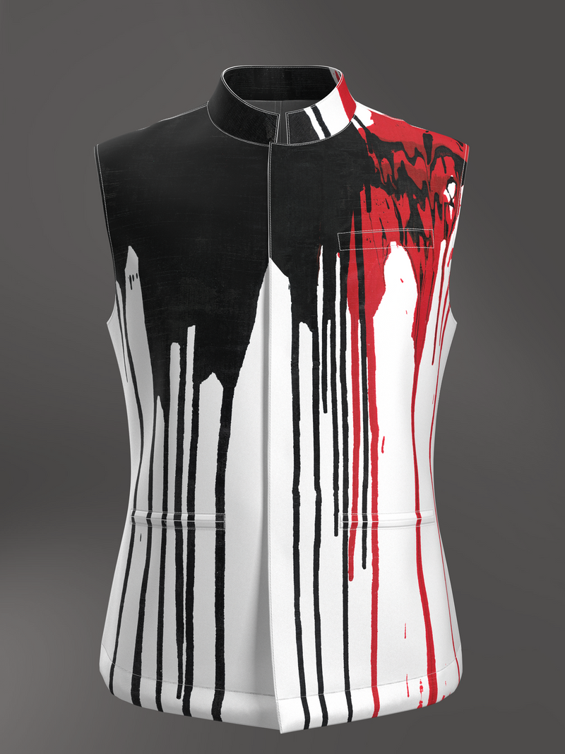 Traces Black White & Red Vest