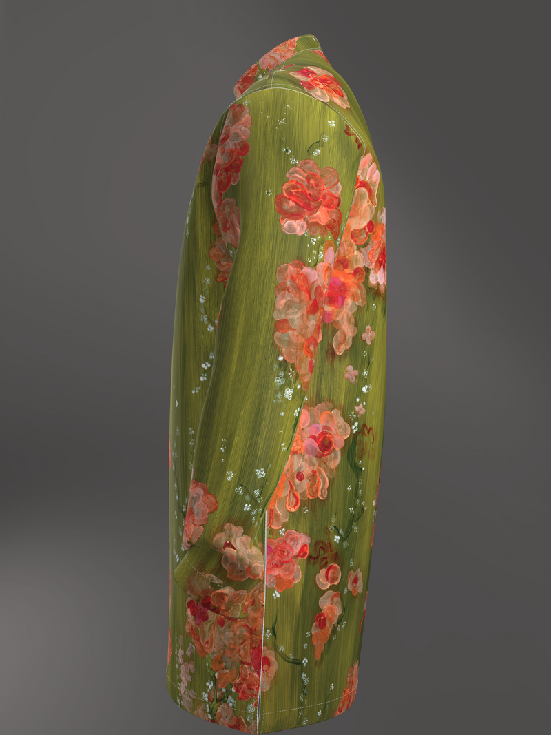 Bougainvillea & Moss Mid-Length Kurta