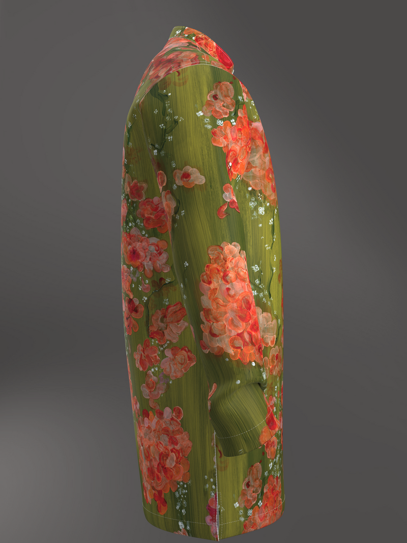 Bougainvillea & Moss Mid-Length Kurta