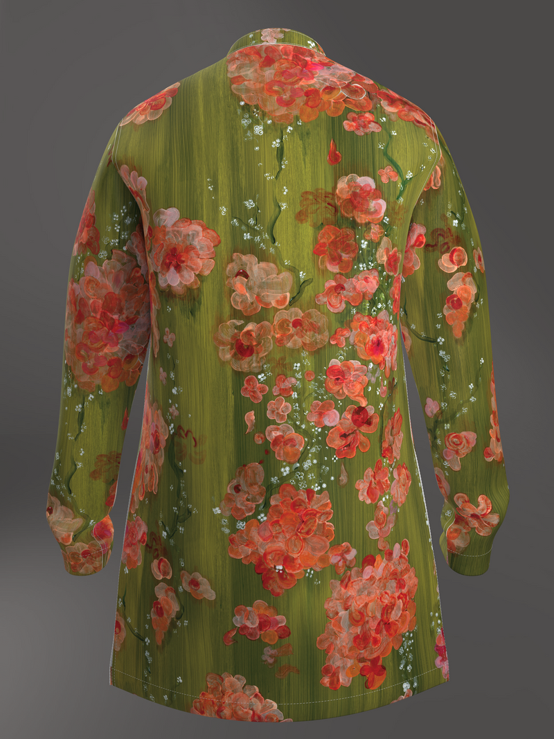 Bougainvillea & Moss Mid-Length Kurta