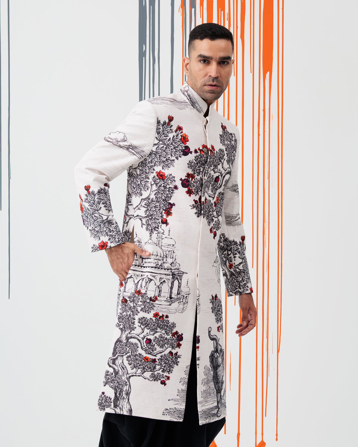 Pomegranate Pavilion Sherwani - view 5