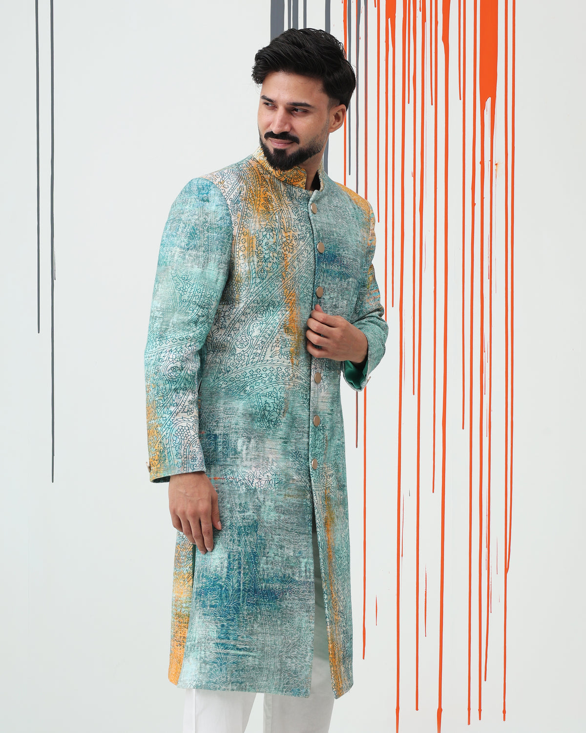 Urban Paisley Sherwani - view 6