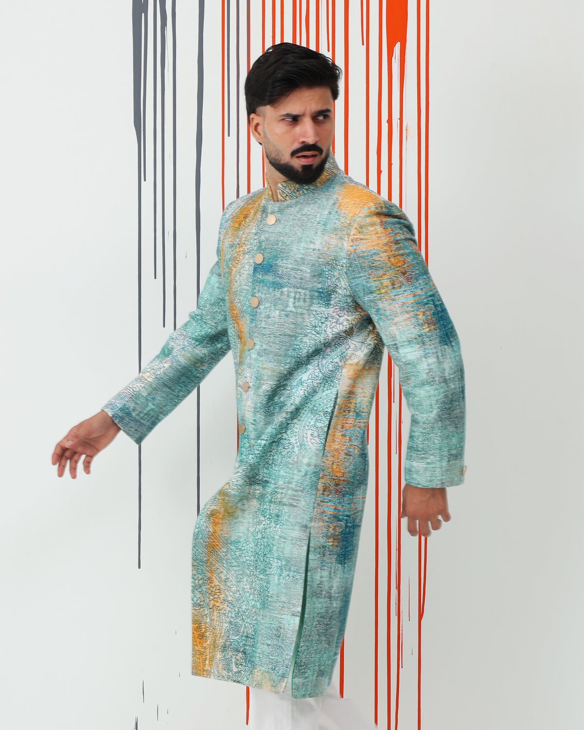 Urban Paisley Sherwani - view 3