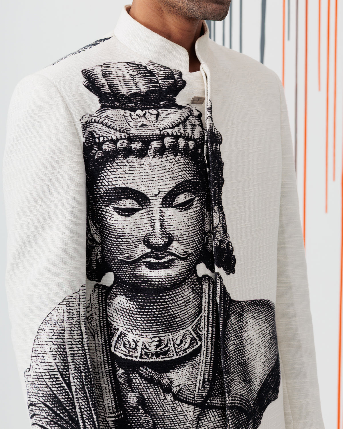 The Bodhisattva Amongst Us Sherwani in Black & White - view 4