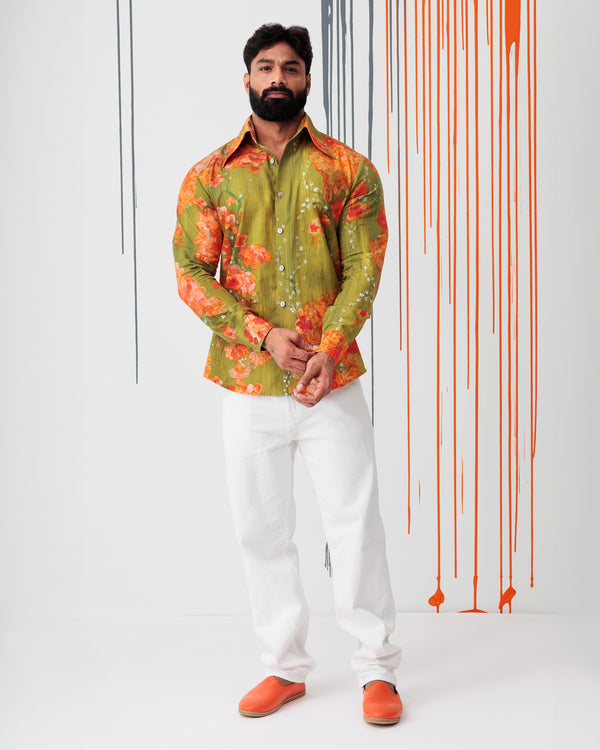 Bougainvillea & Moss Western Shirt