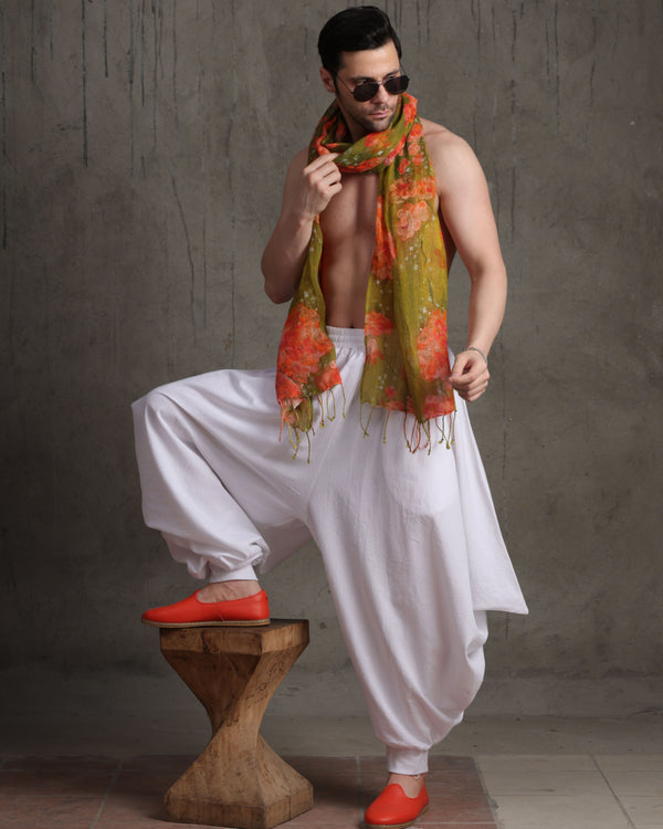 Bougainvillea & Moss Dupatta