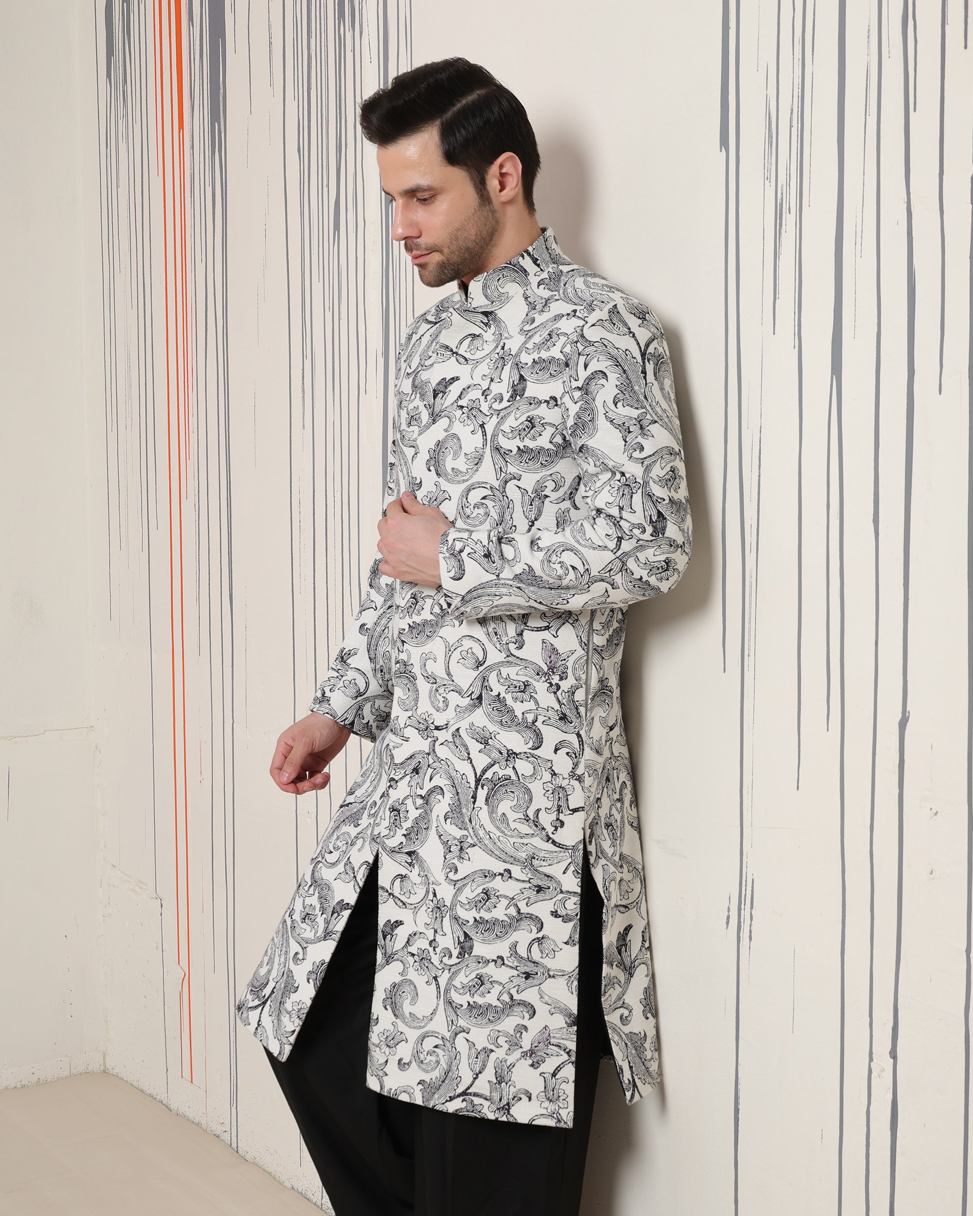 Florentine Scroll Sherwani - view 3