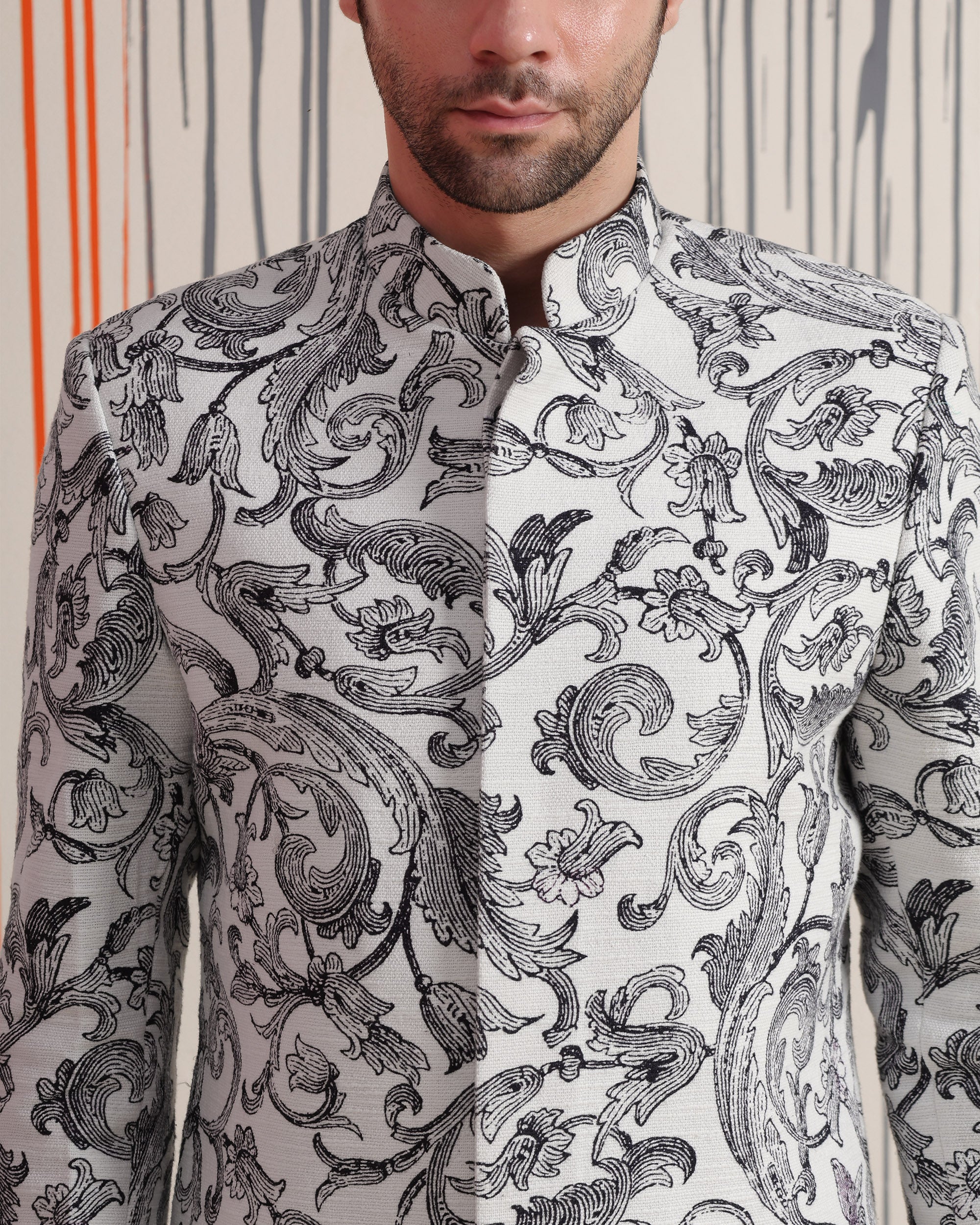 Florentine Scroll Sherwani - view 4