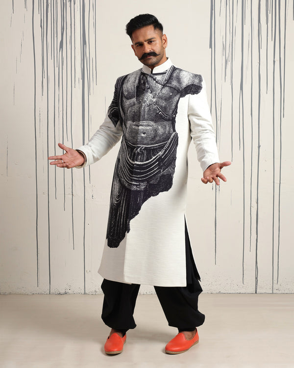 The Bodhisattva Within Sherwani in Black & White