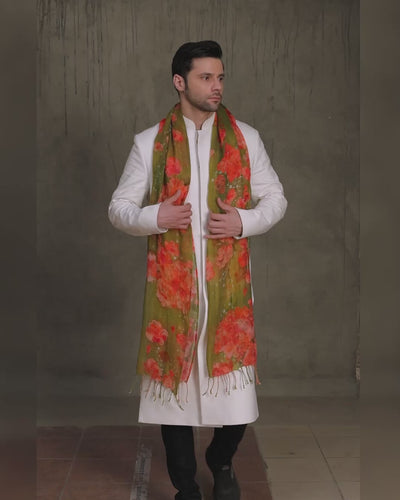 Bougainvillea & Moss Dupatta - reel
